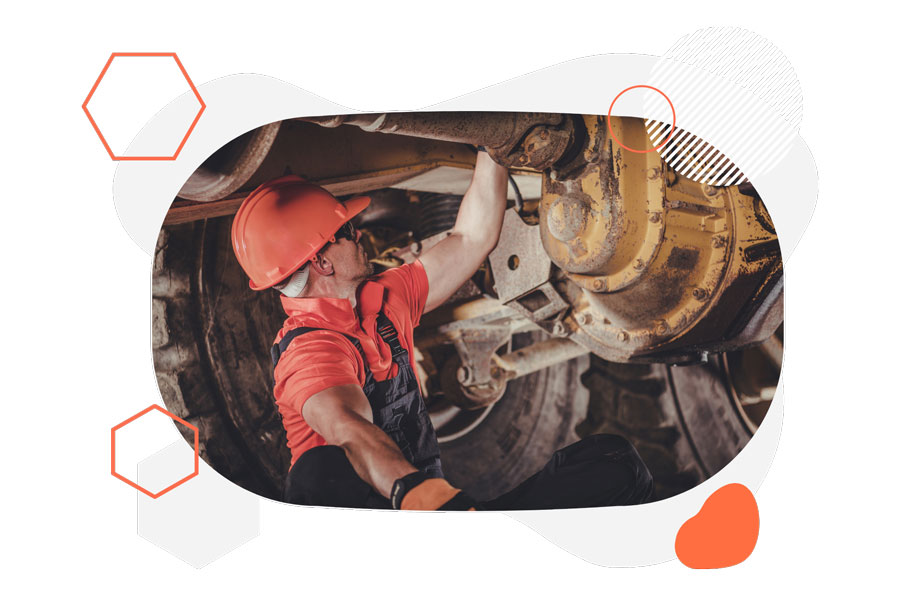Male working on truck