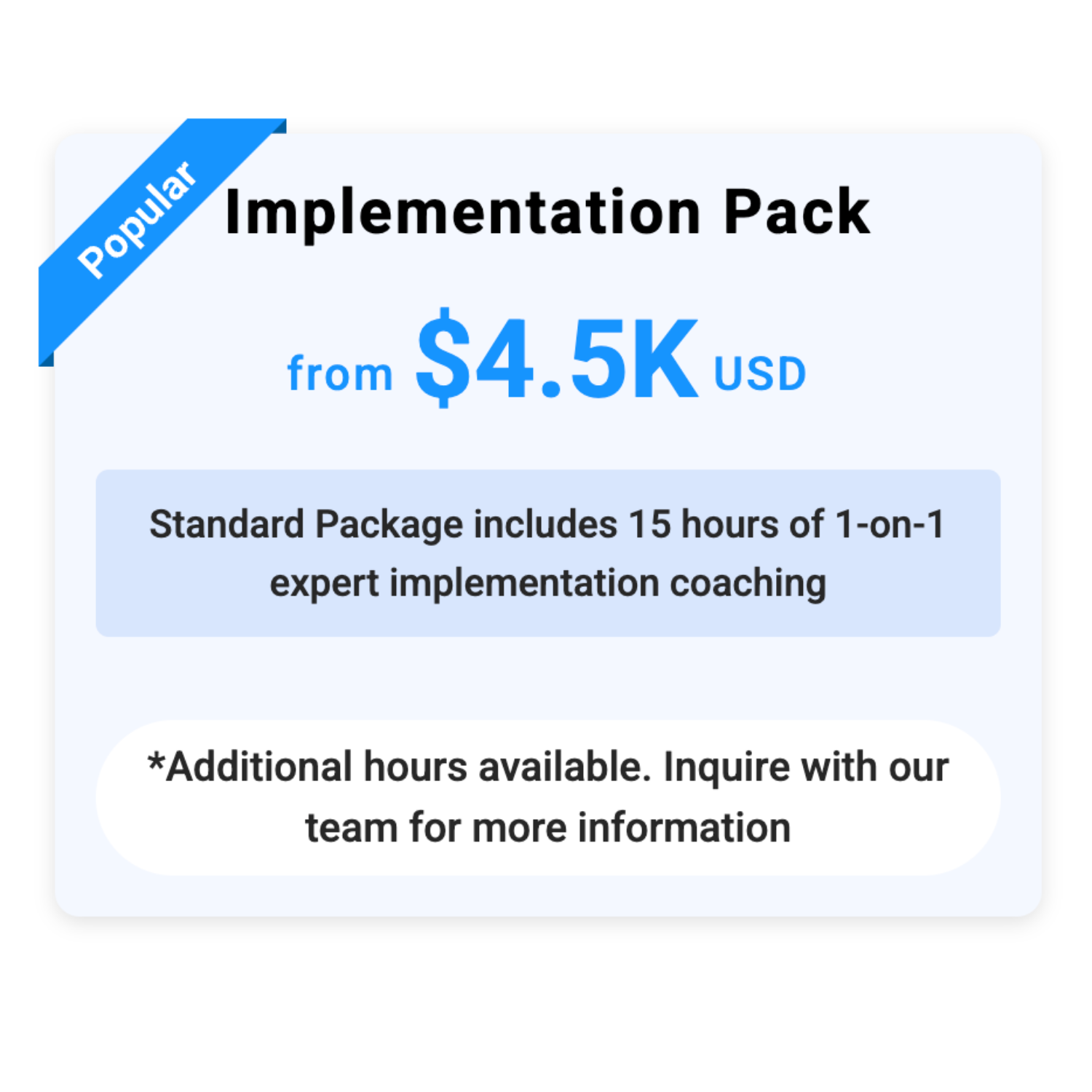 Implementation Package Pricing